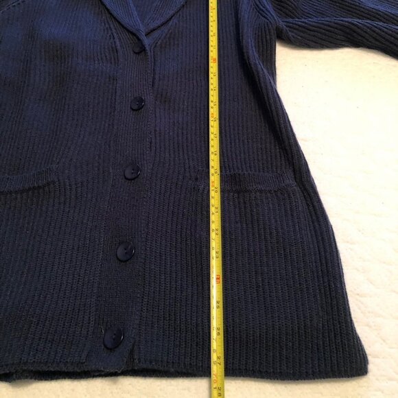 Blair Navy Blue Roll Neck Open Cardigan Size S/M/L - Picture 6 of 10